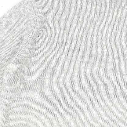 BHS Womens Grey Round Neck Acrylic Pullover Jumper Size 16 - Badger Print