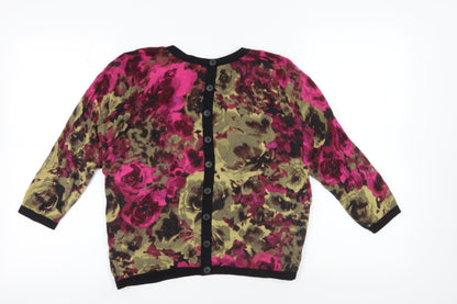 Womens UK Size L Amaryllis Multicoloured Cardigan Jumper