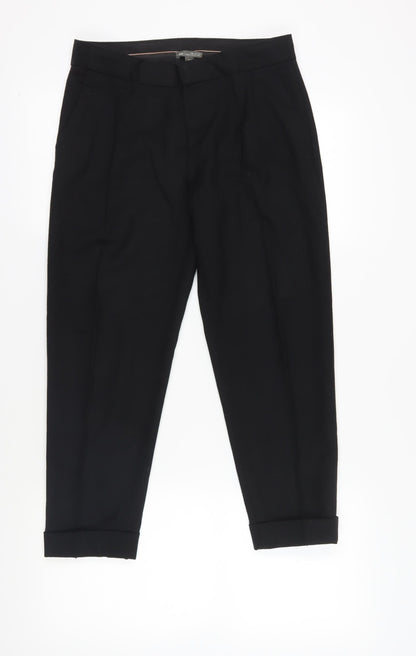 Womens UK Size 8 Gap Regular Fit Cropped Black Trousers
