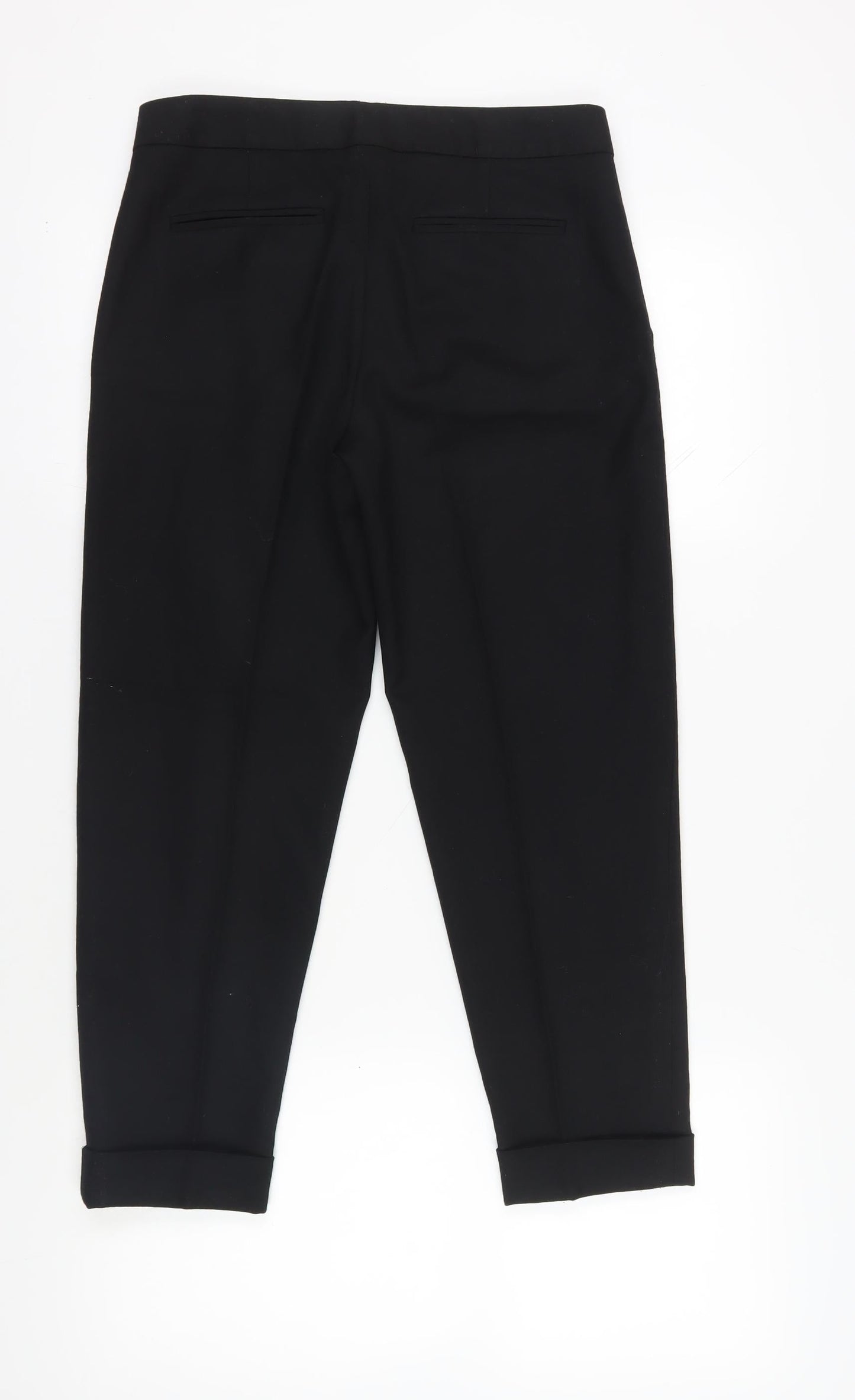 Womens UK Size 8 Gap Regular Fit Cropped Black Trousers