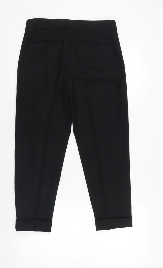 Womens UK Size 8 Gap Regular Fit Cropped Black Trousers