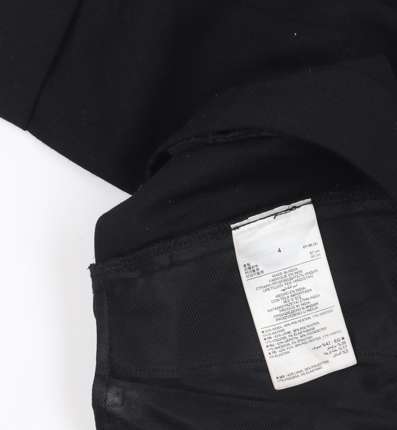 Womens UK Size 8 Gap Regular Fit Cropped Black Trousers