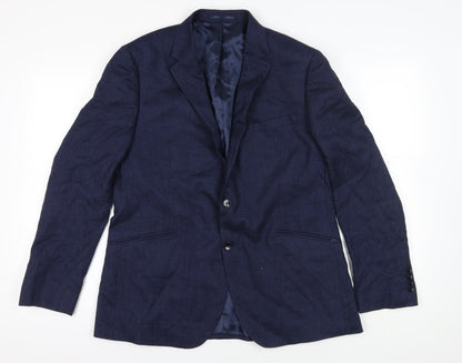Mens UK Size 44 Moss London Regular Blue Suit Jacket