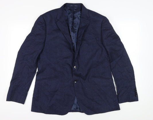 Mens UK Size 44 Moss London Regular Blue Suit Jacket