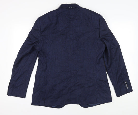 Mens UK Size 44 Moss London Regular Blue Suit Jacket