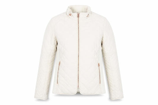 Front view of Diverse Beige Quilted Jacket S - Warm Softshell Casual