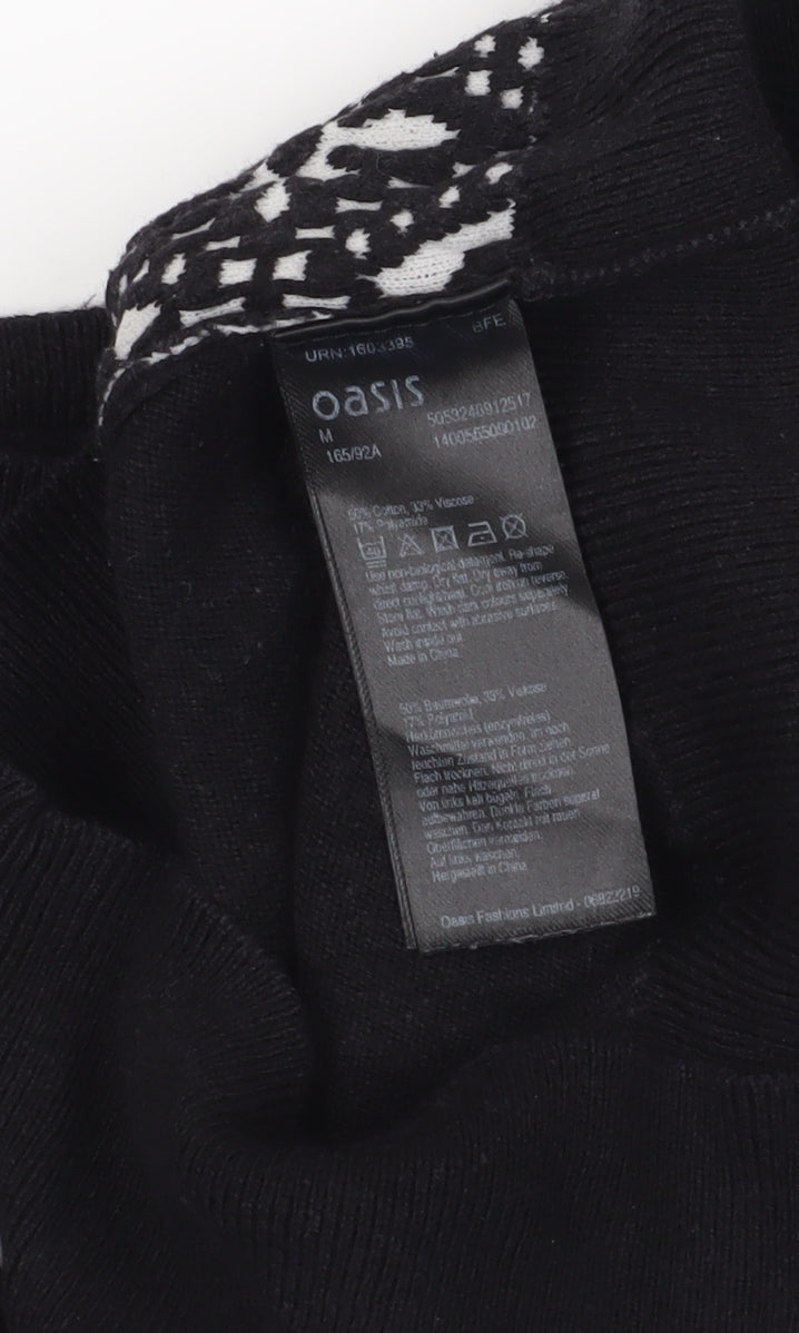 Womens UK Size M Oasis Black Pullover Jumper