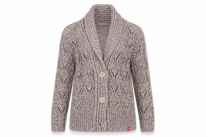 ESPRIT Grey Wool Cardigan Medium Open-Knit
