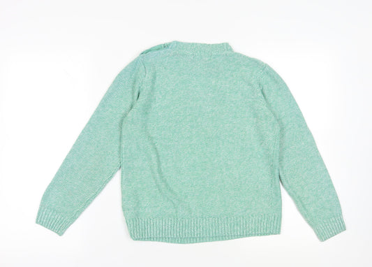 Honor Millburn Green Cable-Knit Pullover Jumper Size S
