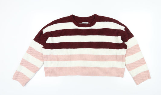 Additional front view of 6IXTY8IGHT Multicoloured Striped Knit Jumper - M