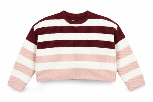 Front view of 6IXTY8IGHT Multicoloured Striped Knit Jumper - M