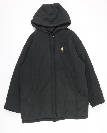 Cotton Traders Women's Black Puffer Jacket, Size 14/16