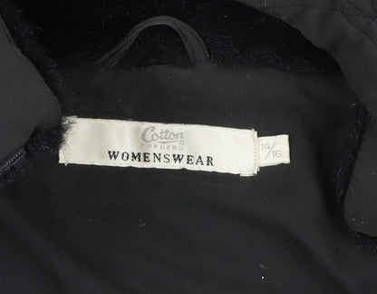 Cotton Traders Women's Black Puffer Jacket, Size 14/16