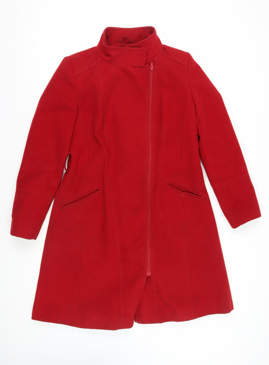 Womens UK Size 14 Debenhams Red Overcoat
