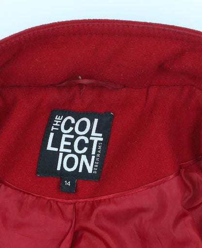 Womens UK Size 14 Debenhams Red Overcoat