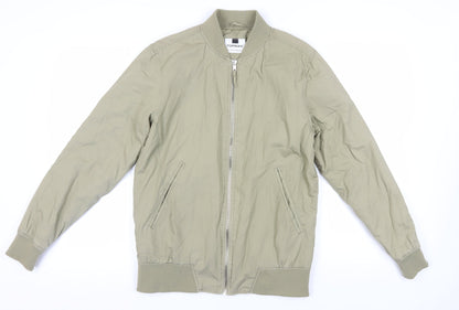Mens UK Size S Topman Green Bomber Jacket