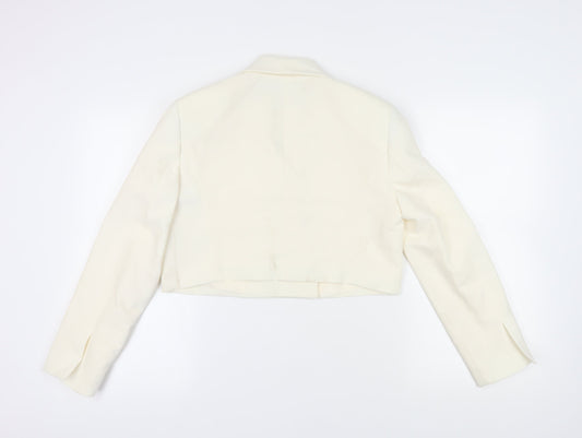 Zara Women's Ivory Cropped Blazer, M, Spring Jacket