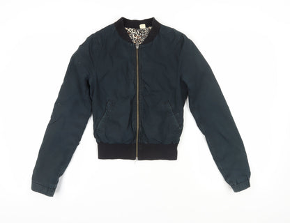 Womens UK Size 6 H&M Black Bomber Jacket