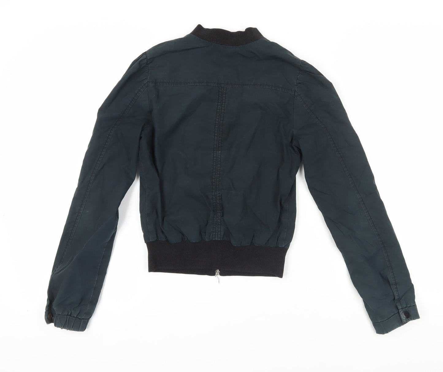 Womens UK Size 6 H&M Black Bomber Jacket
