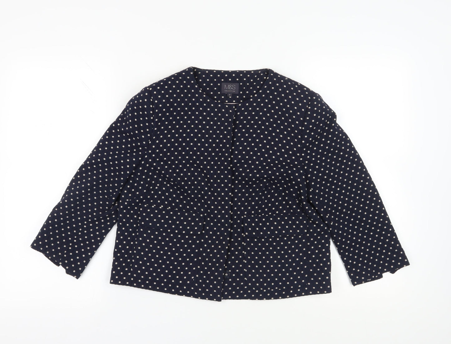 Marks & Spencer Polka Dot Suit Jacket, Size 12, Black