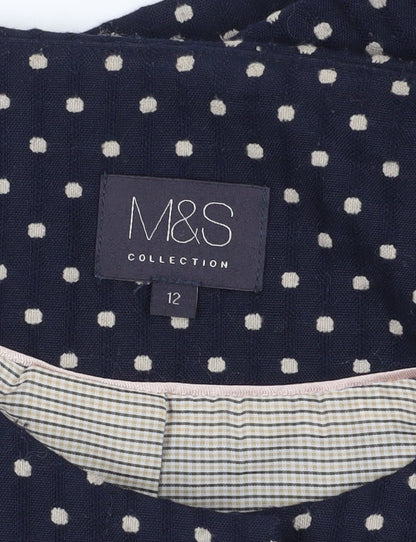 Marks & Spencer Polka Dot Suit Jacket, Size 12, Black