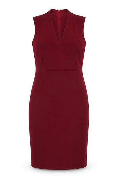 Oasis Women's Red Bodycon Dress - Size M, V-Neck