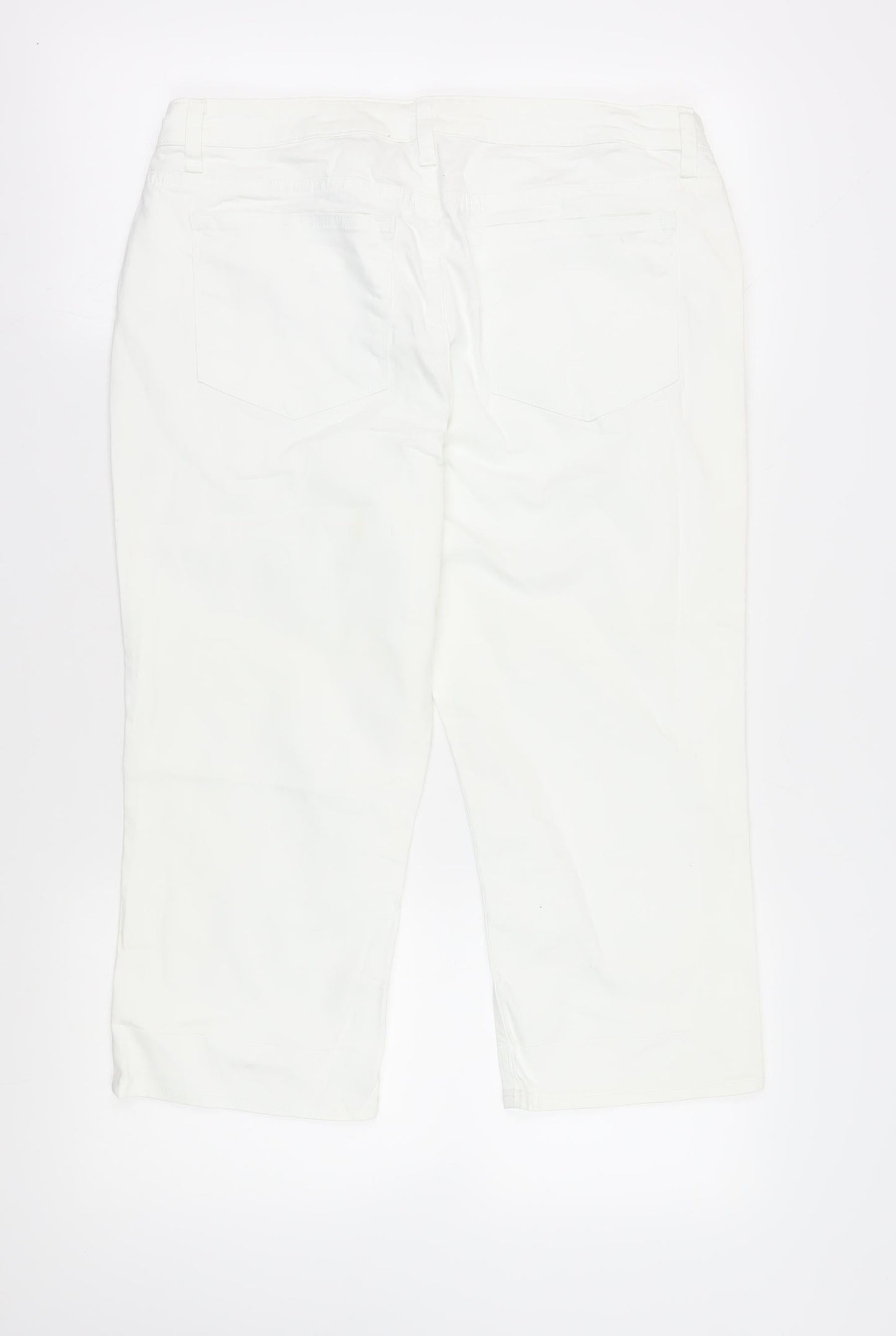 Lee Women's White Capri Jeans Size 16 Stretch Denim