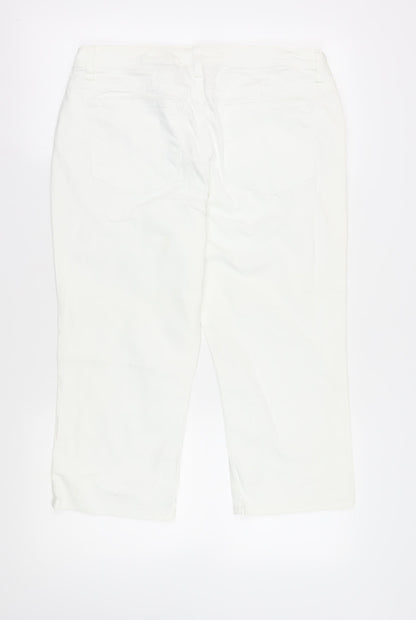Lee Women's White Capri Jeans Size 16 Stretch Denim