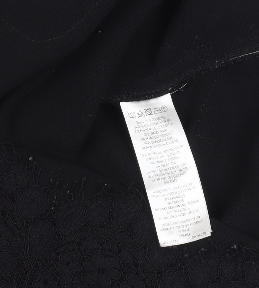 Womens UK Size 8 French Connection Black Cropped Blouse