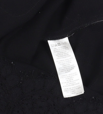 Womens UK Size 8 French Connection Black Cropped Blouse