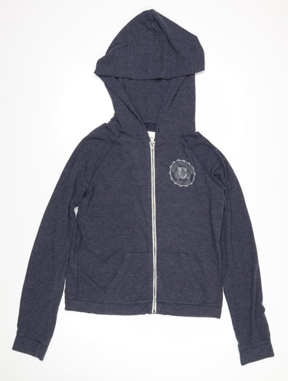 Abercombie&Fitch Womens Blue Polyester Full Zip Hoodie Size L Zip