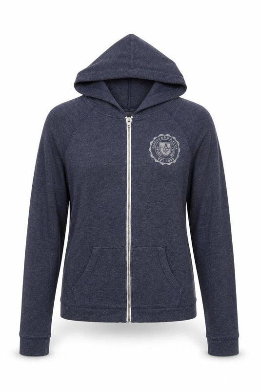 Abercrombie & Fitch Womens Blue Polyester Full Zip Hoodie Size L Zip
