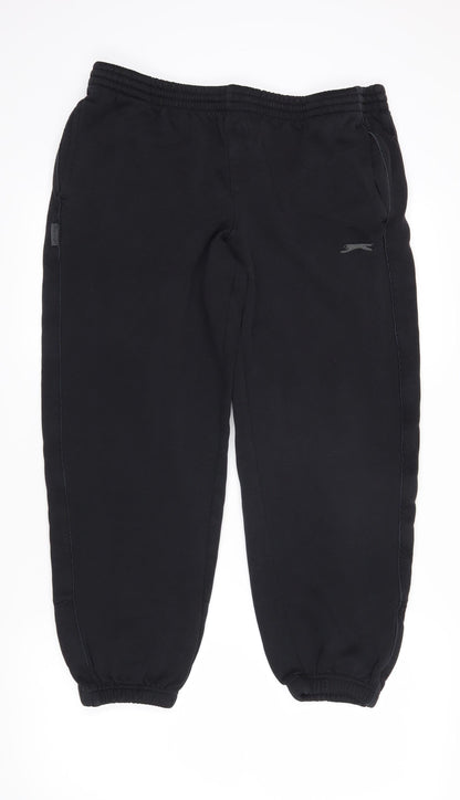 Womens UK Size L Slazenger Regular Fit Jogger Black Trousers