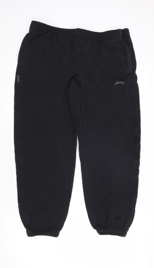 Womens UK Size L Slazenger Regular Fit Jogger Black Trousers