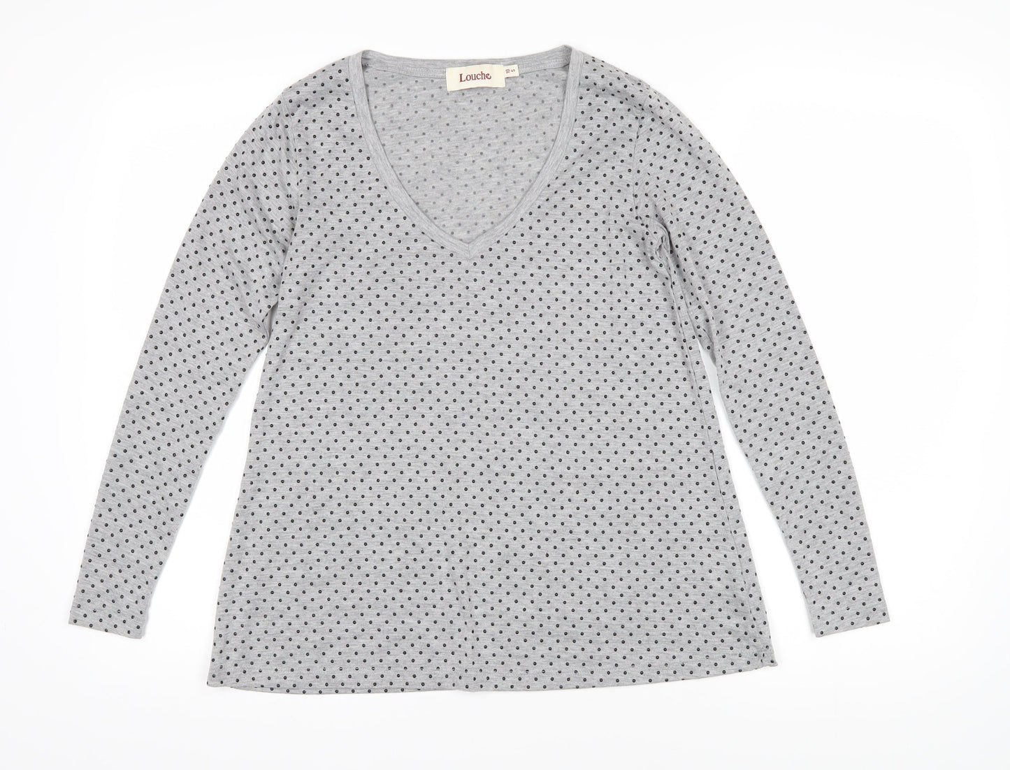 Womens UK Size 10 Louche Grey Basic T-Shirt