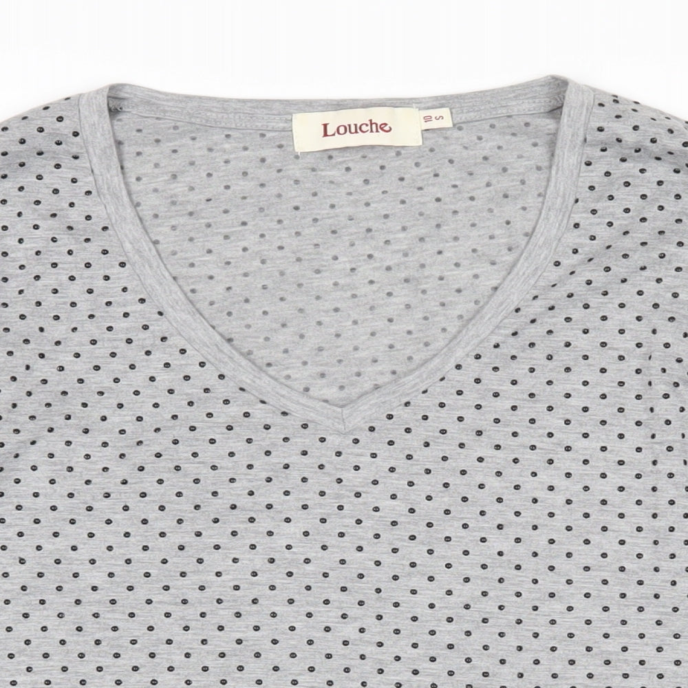 Womens UK Size 10 Louche Grey Basic T-Shirt