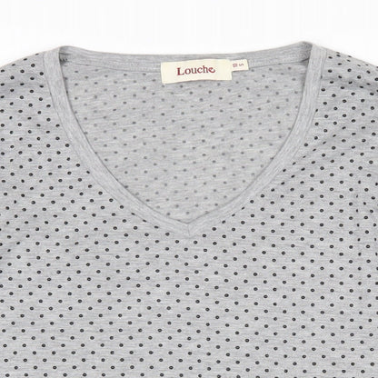 Womens UK Size 10 Louche Grey Basic T-Shirt