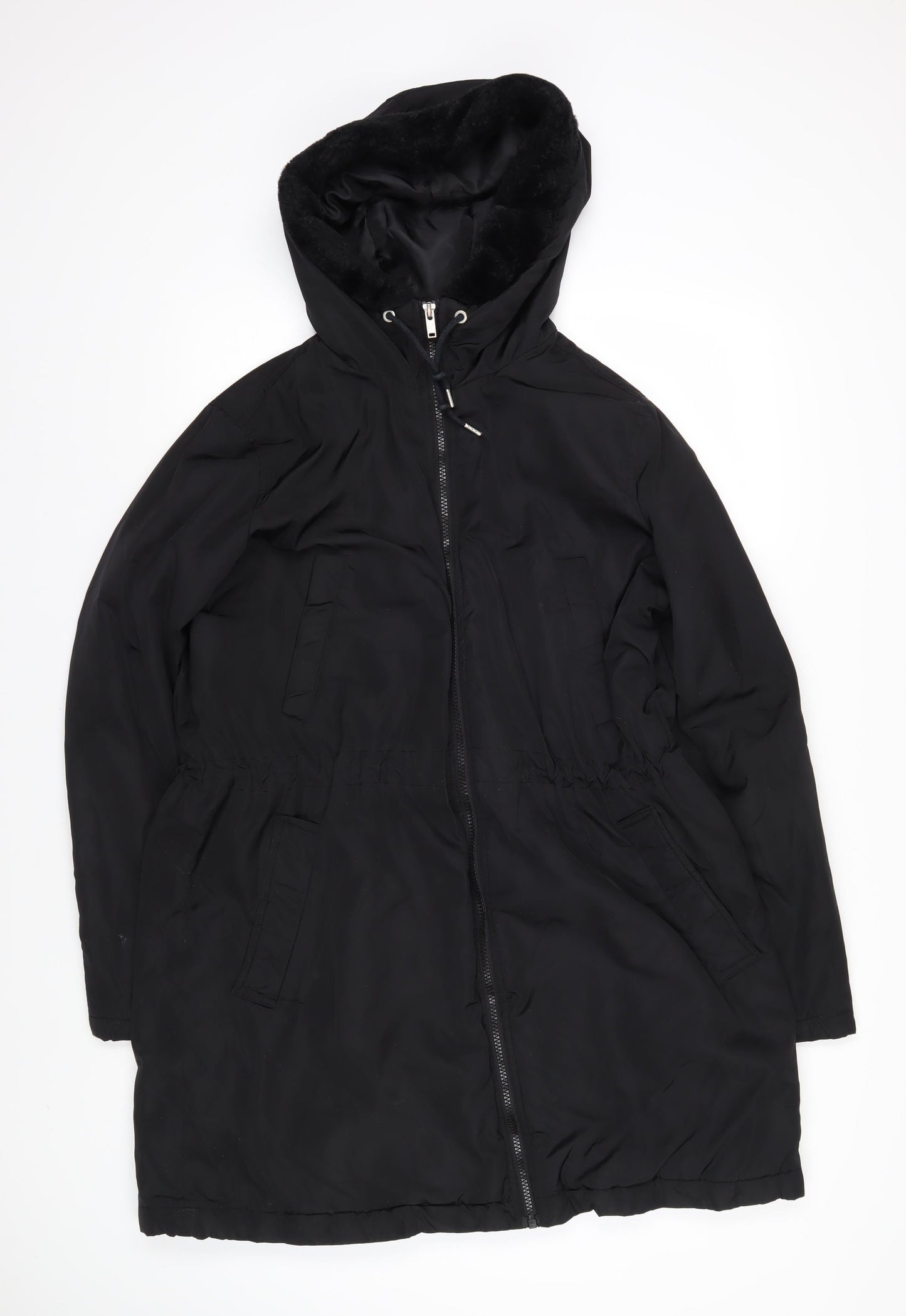 Gap Womens Black Overcoat Coat Size L Zip