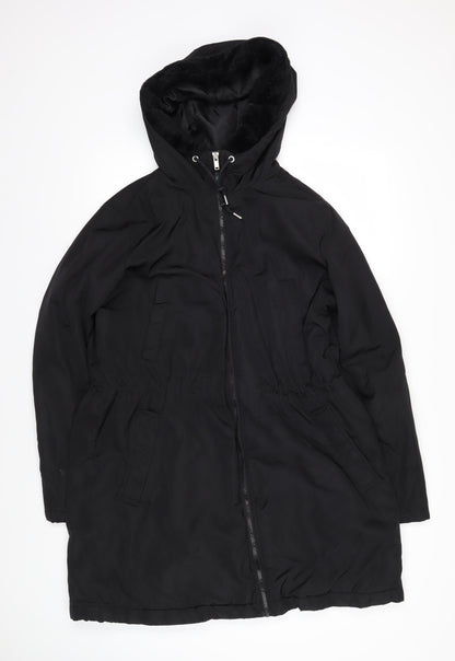 Gap Womens Black Overcoat Coat Size L Zip