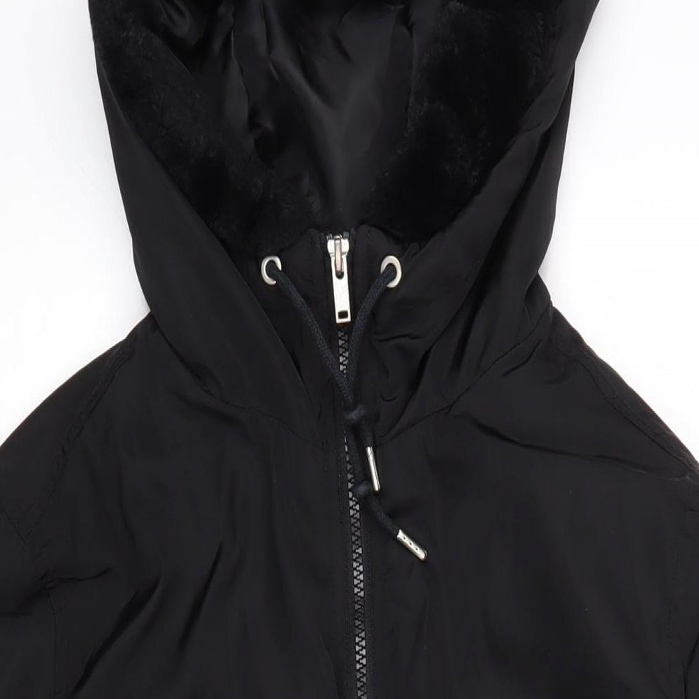 Gap Womens Black Overcoat Coat Size L Zip