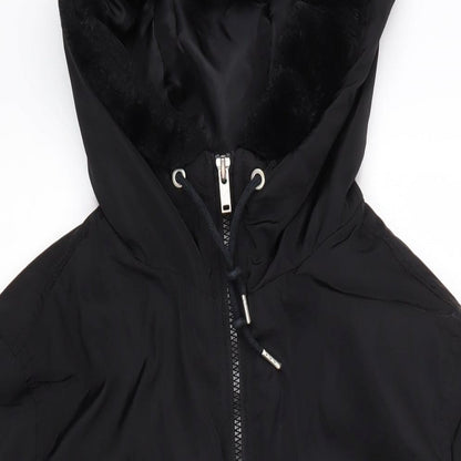 Gap Womens Black Overcoat Coat Size L Zip