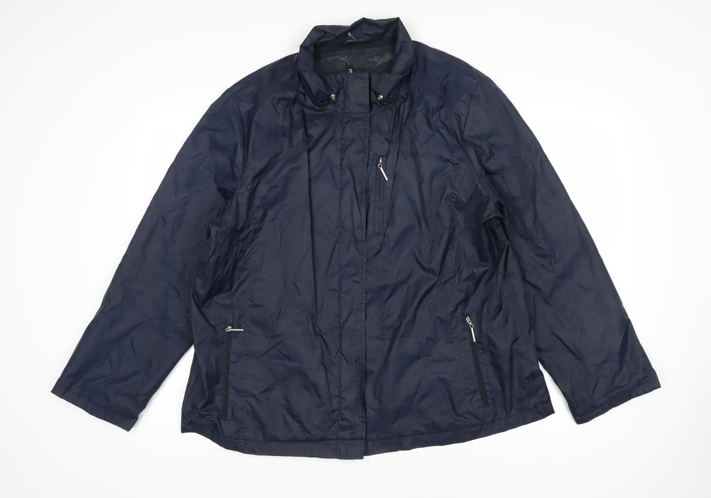 Maine Womens Blue Rain Coat Jacket Size 20 Zip