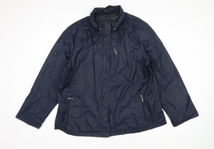 Maine Womens Blue Rain Coat Jacket Size 20 Zip