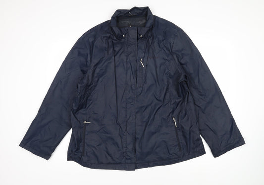Maine Womens Blue Rain Coat Jacket Size 20 Zip