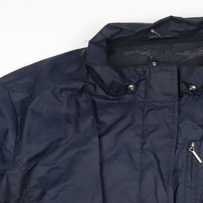 Maine Womens Blue Rain Coat Jacket Size 20 Zip