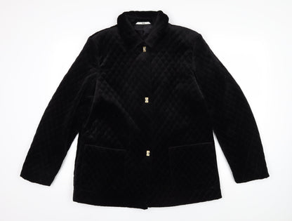 Womens UK Size 16 LUCIA Black Quilted Coat