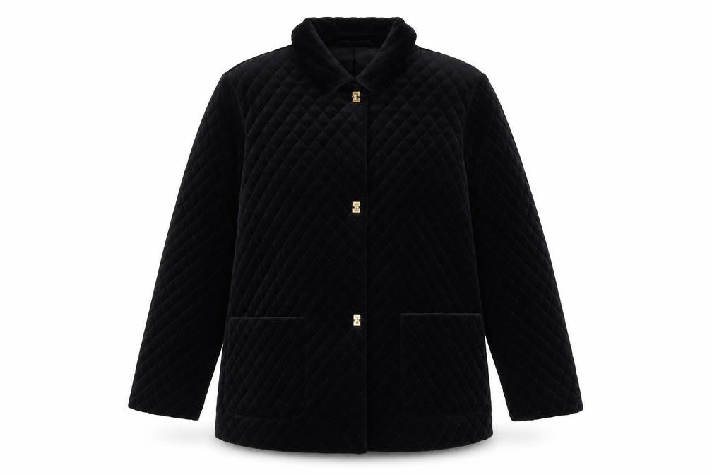 Womens UK Size 16 LUCIA Black Quilted Coat