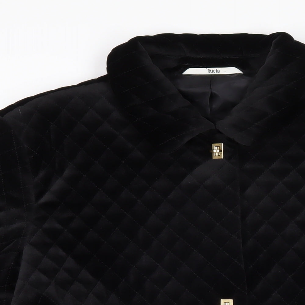 Womens UK Size 16 LUCIA Black Quilted Coat