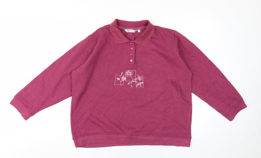 Womens UK Size 18 EWM Pink Pullover Sweatshirt
