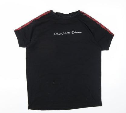 Kings Will Dream Mens Black Cotton T-Shirt Size M Round Neck